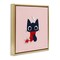 Stupell Industries Little Kitten in Scarf Floating Frame Design by Sarah Hickman